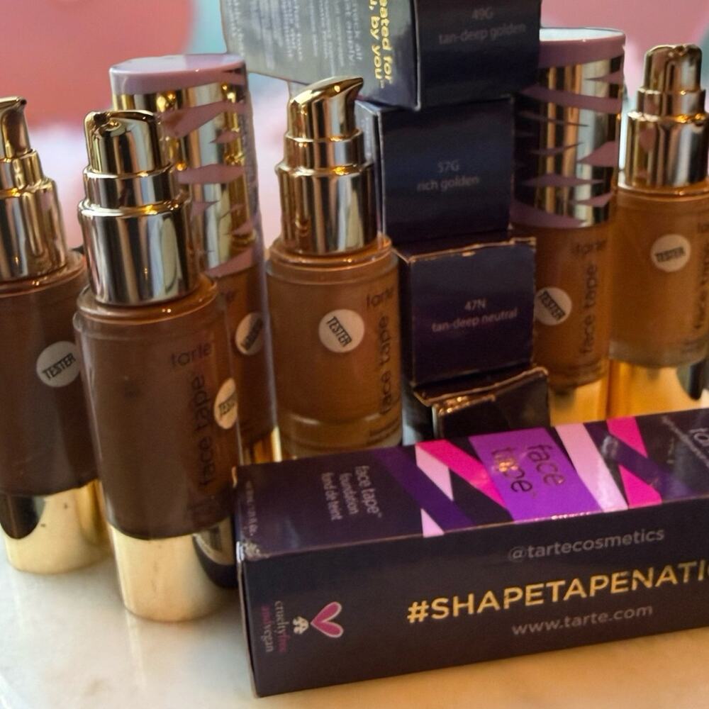 Tarte Shape Tape Face Tape Foundation Bundle - 6 Tester Shades (two have lids)